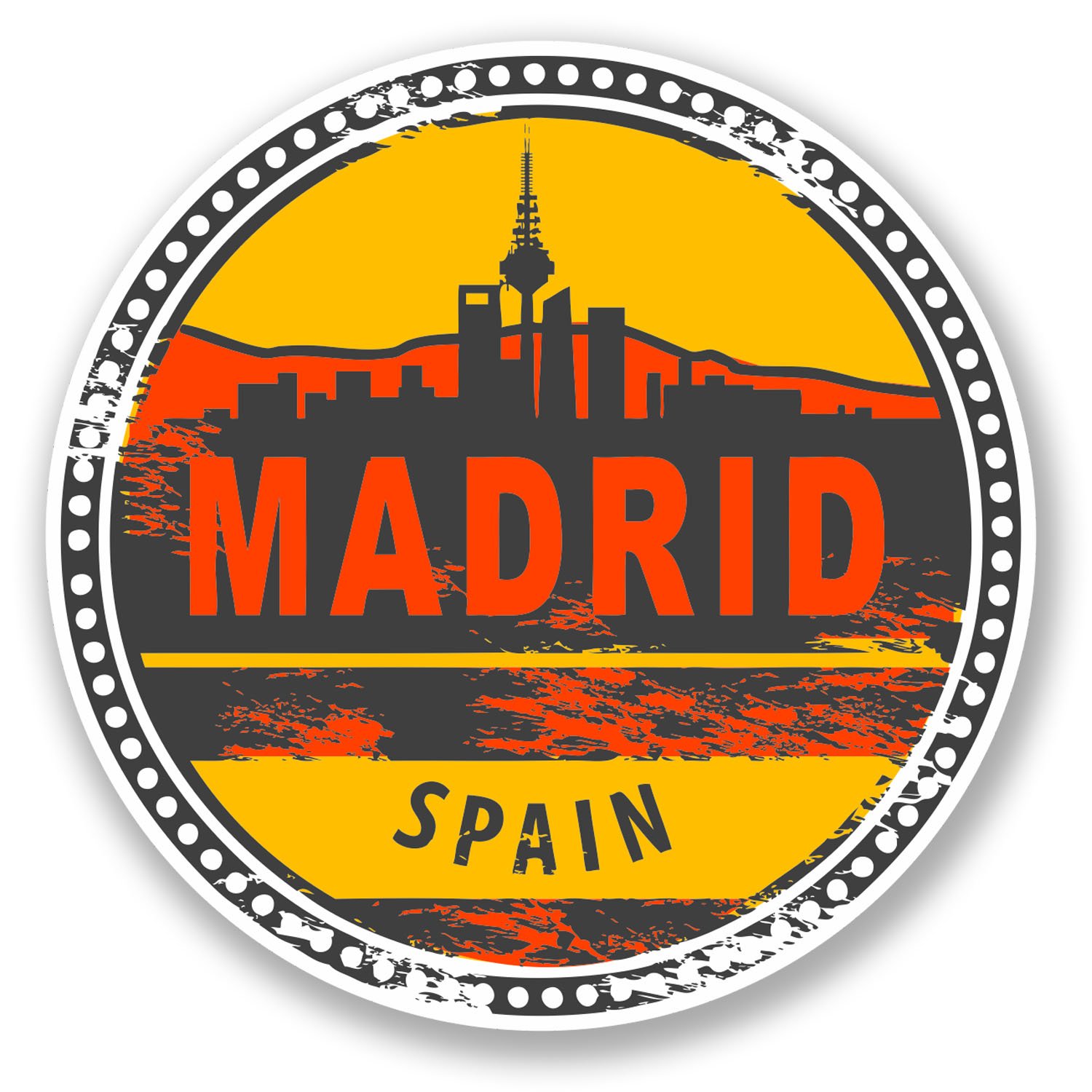 2 x 10cm Madrid Spain Vinyl Sticker Decal Bike Laptop Travel Luggage Tag #5852 (10cm x 10cm)
