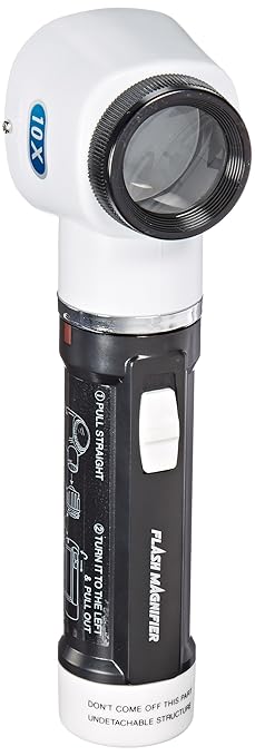 Donegan V980-10 Flashlight Magnifier with Measurement Scale Lens, 10x Magnification, 30mm Lens Diameter