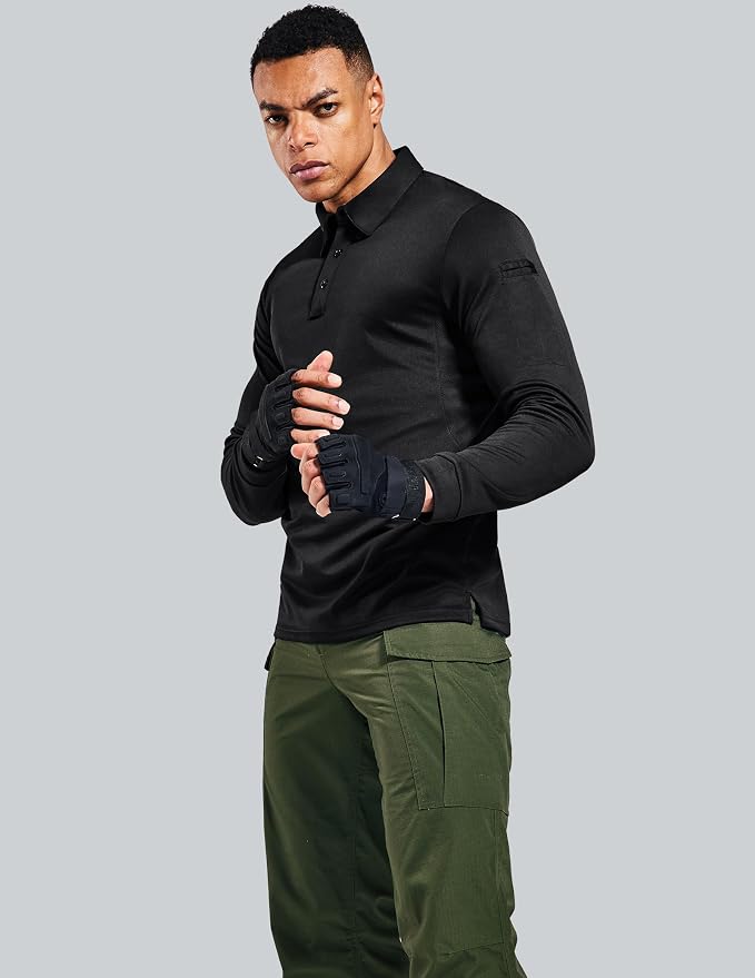 Polo táctico para hombre con manga corta y larga miniatura 3