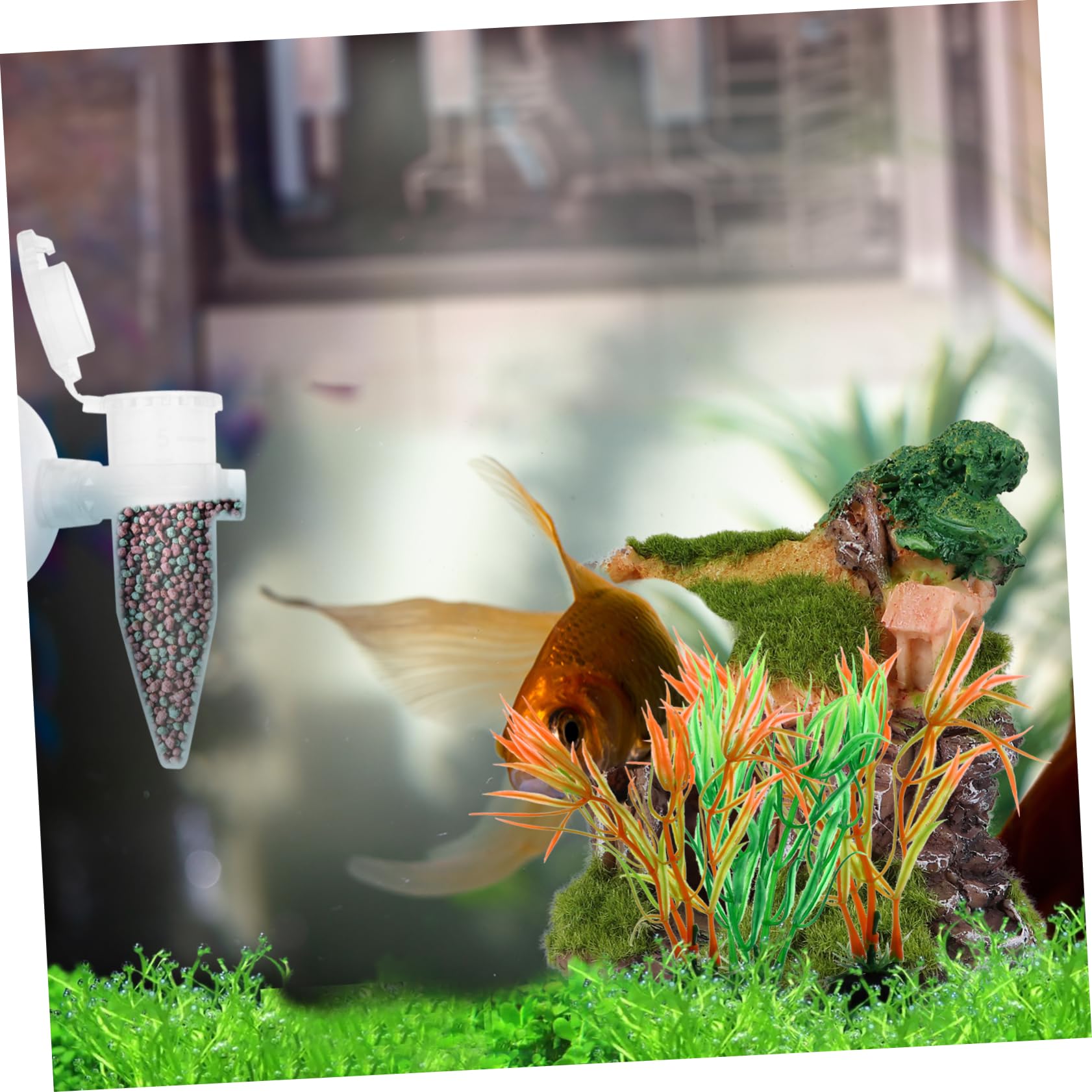 Mipcase 15piezas Alimentador Automático De Camarones con Tubo y Ventosa para Acuario Diseño Transparente y Fácil De Limpiar para Peceras y Cría De Peces
