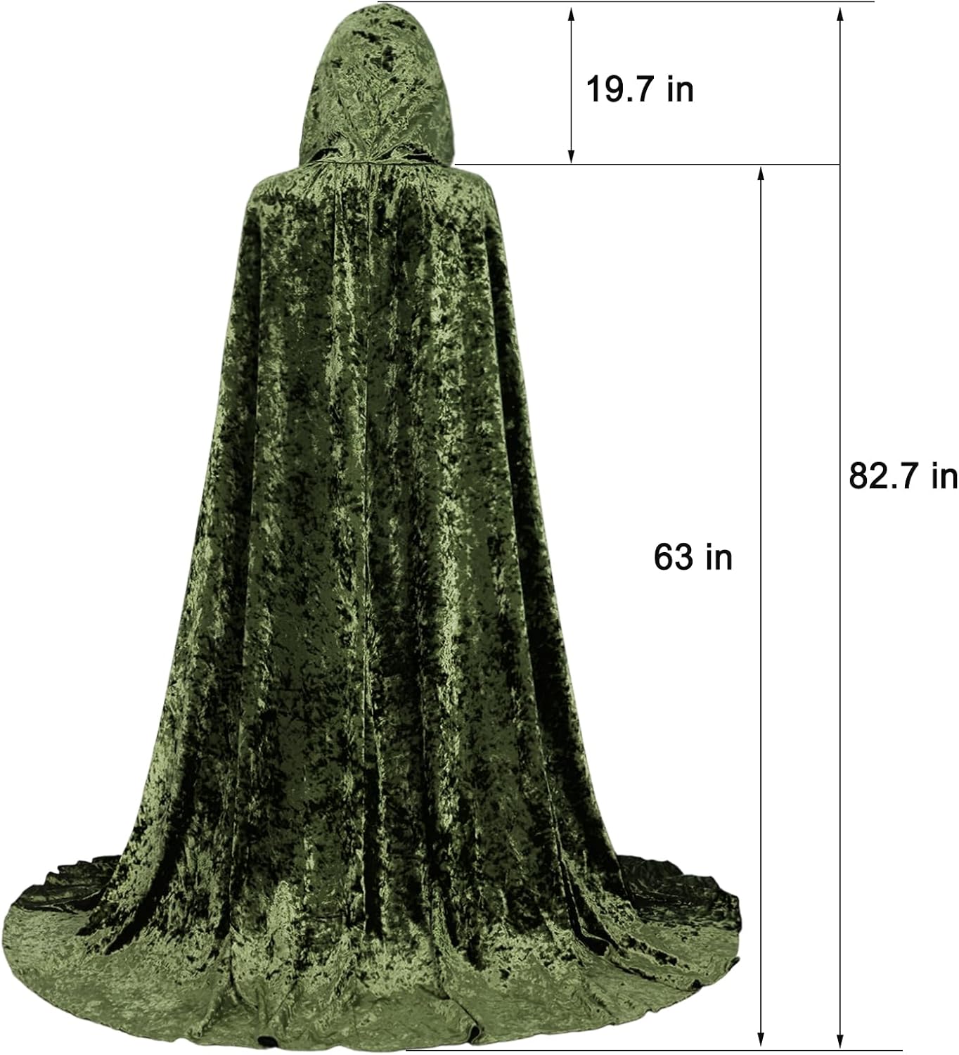 Ibeauti Velvet Cloak with Hood Women Full Length Halloween Witch Vampire Renaissance Medieval Costume Cape