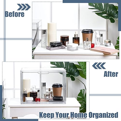 Miniatura 5 de Exhibidor de acrílico transparente bolso y bolso organizador de almacenamiento para armario, cajas de almacenamiento apilables de acrílico con