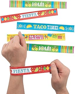 Fun Express Fiesta Slap Bracelets - Jewelry - 12 Pieces