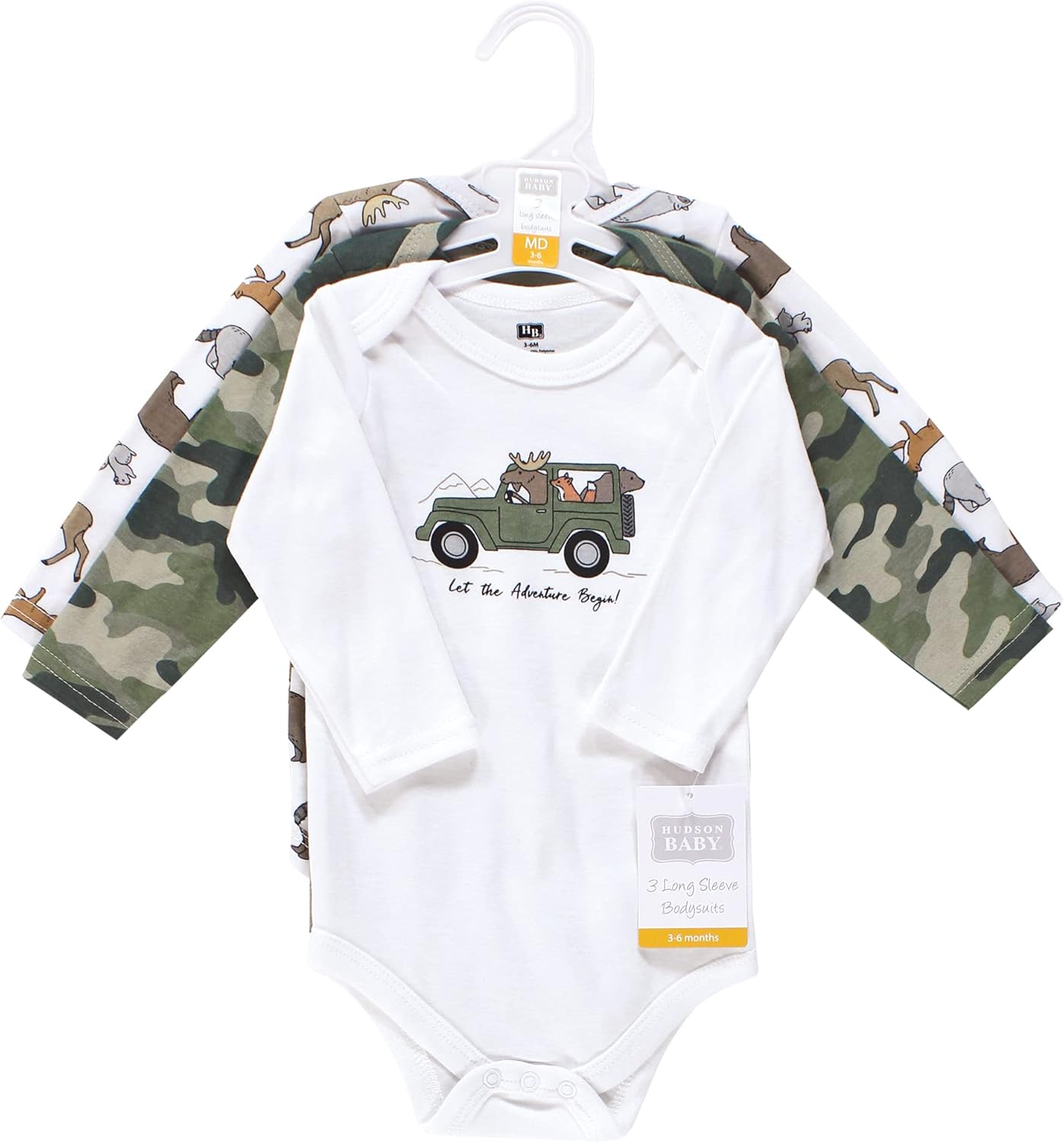 Hudson Baby baby-boys Cotton Long-sleeve Bodysuits 3-pack - Image 2