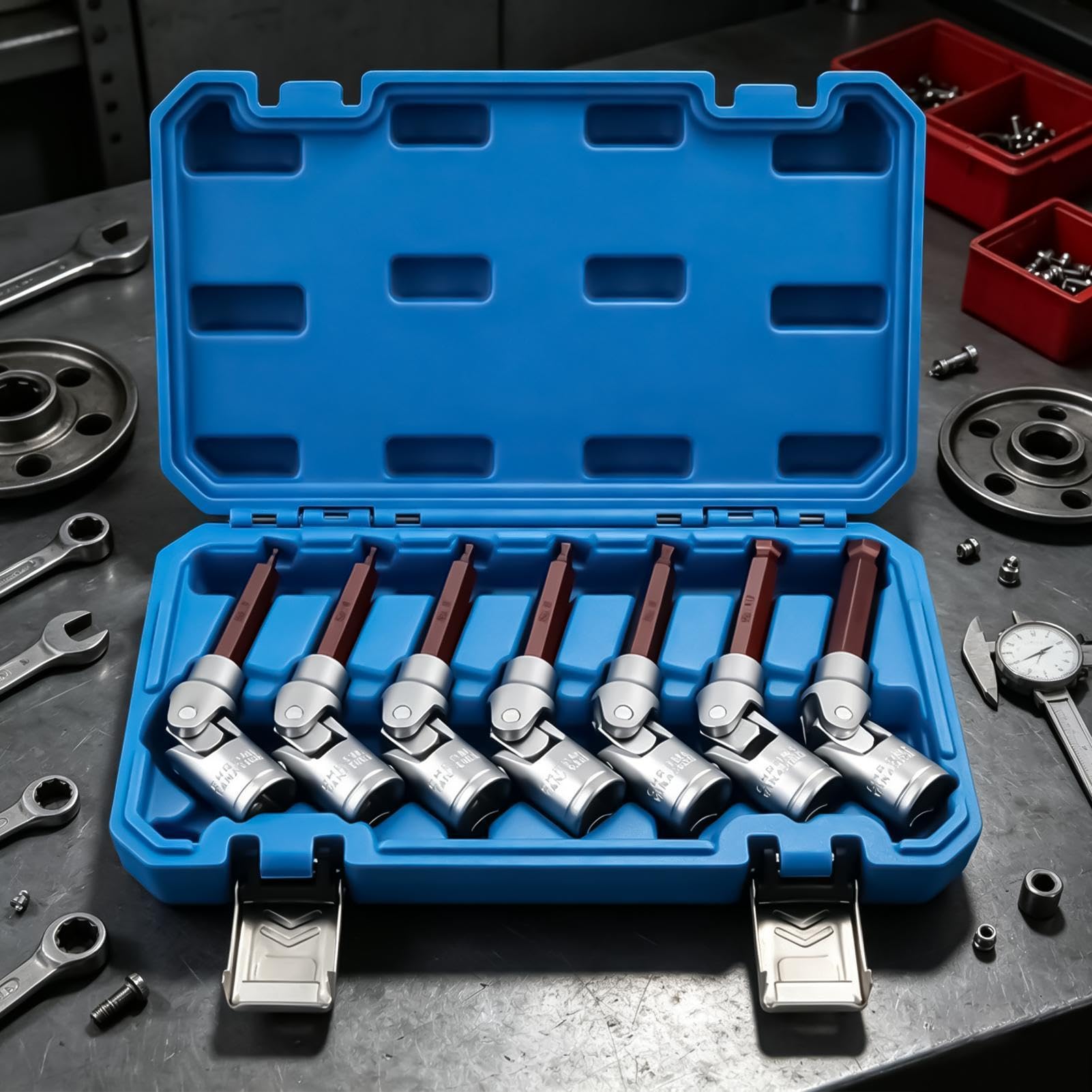 Metrisches Sechskant-Bit-Steckschlüssel-Set, 1,3 cm, robust, enge Passform