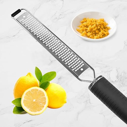 Miniatura 7 de Rallador profesional de queso, de acero inoxidable, de mano, limón para cocina, rallador de buen agarre para queso parmesano, chocolate, jengibre,