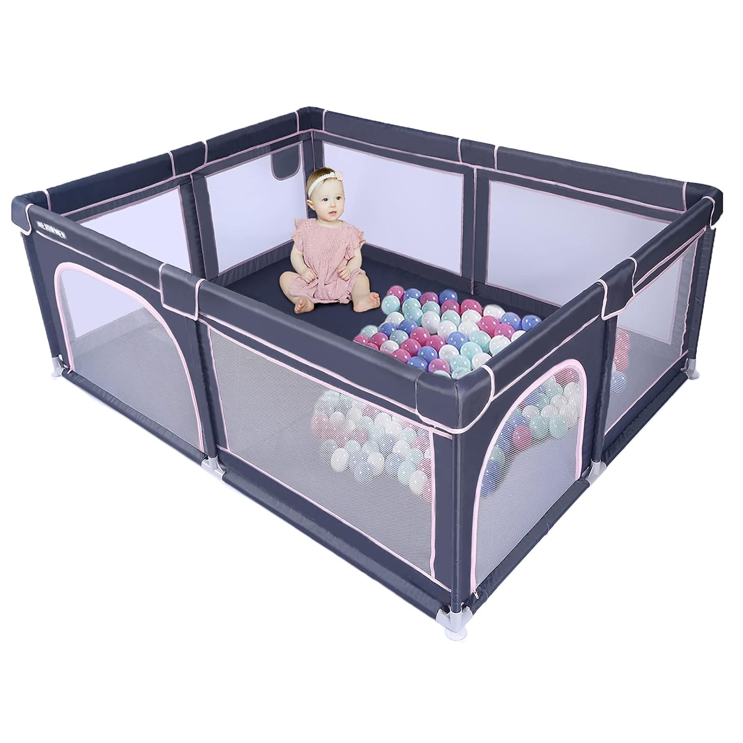 Extra Large Baby Playpen with Gate, Indoor/Outdoor Bahrain Ubuy1