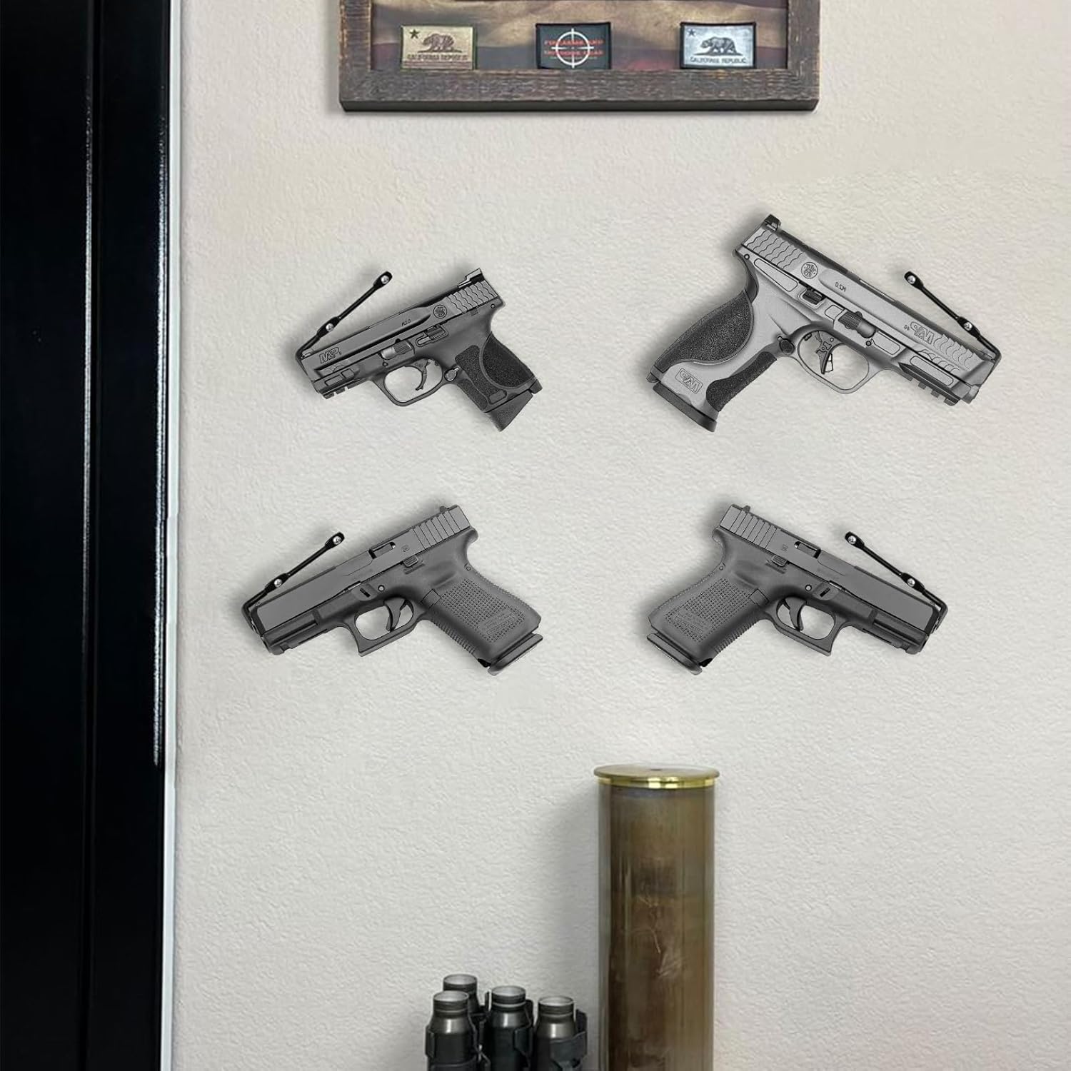 Adoreal Pistol Wall Mount, Handgun Rack Hooks for Wall, Anti-Scratch Coating Handgun Hanger Pistol Organizer for Display, Gifts for Hunters