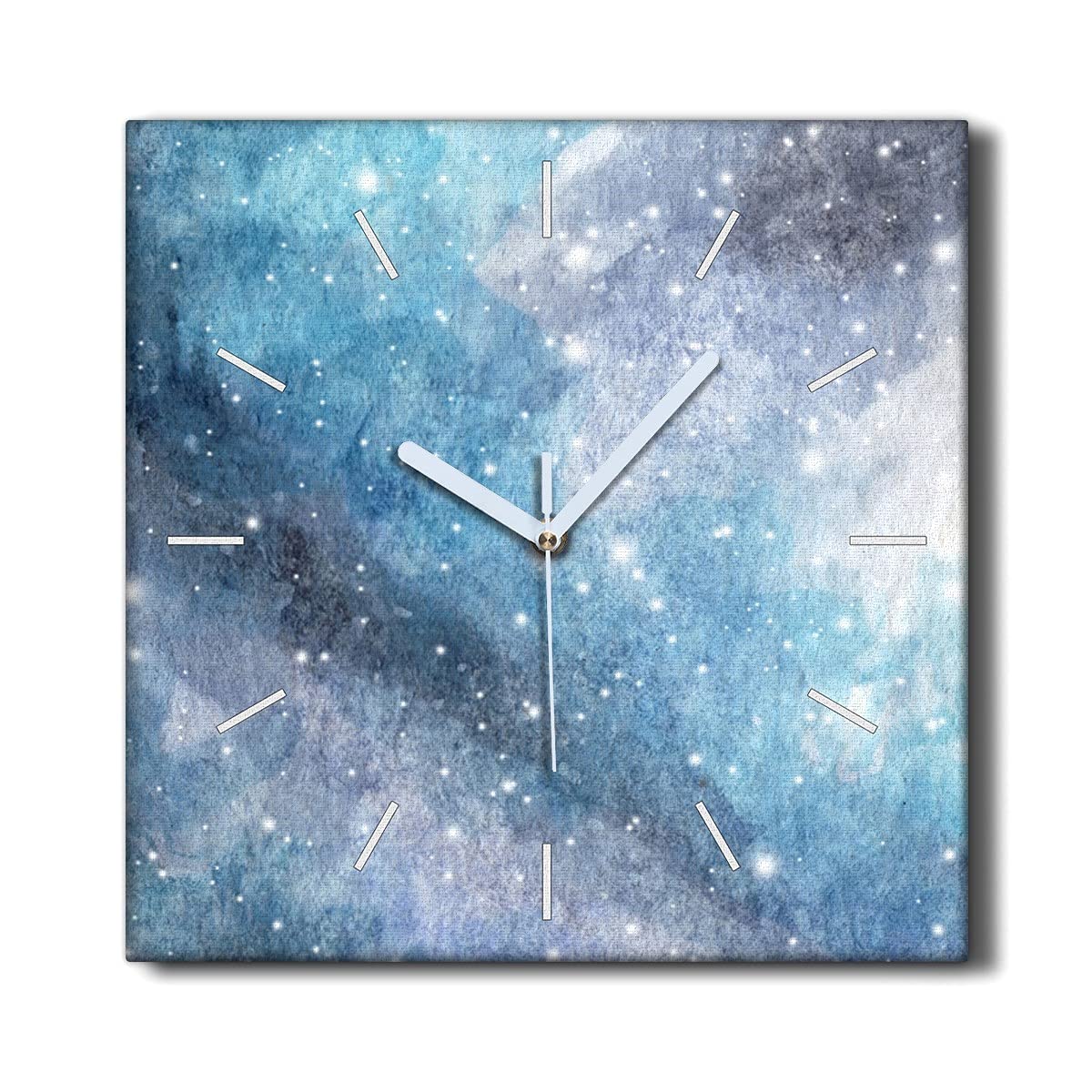 Horloge sur toile de salon 30x30cm eliminez le bruit avec ce tableau mural galaxie sans tic-tac