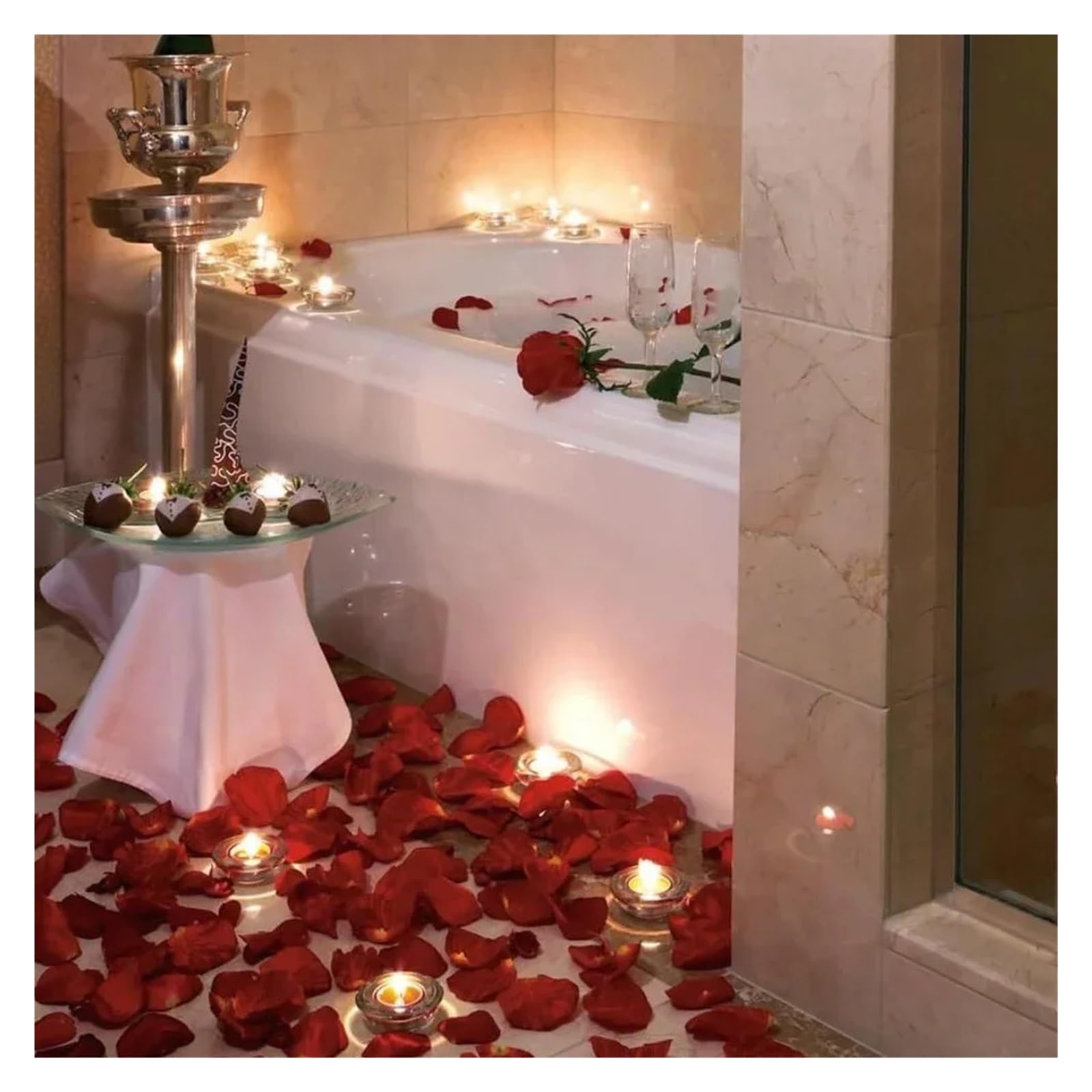 Bunte künstliche gefälschte Rosenblätter Rosen Blütenblatt Blumen romantische Hochzeit Party Valentinstag Dekor(Deep Blue,5000Pcs)
