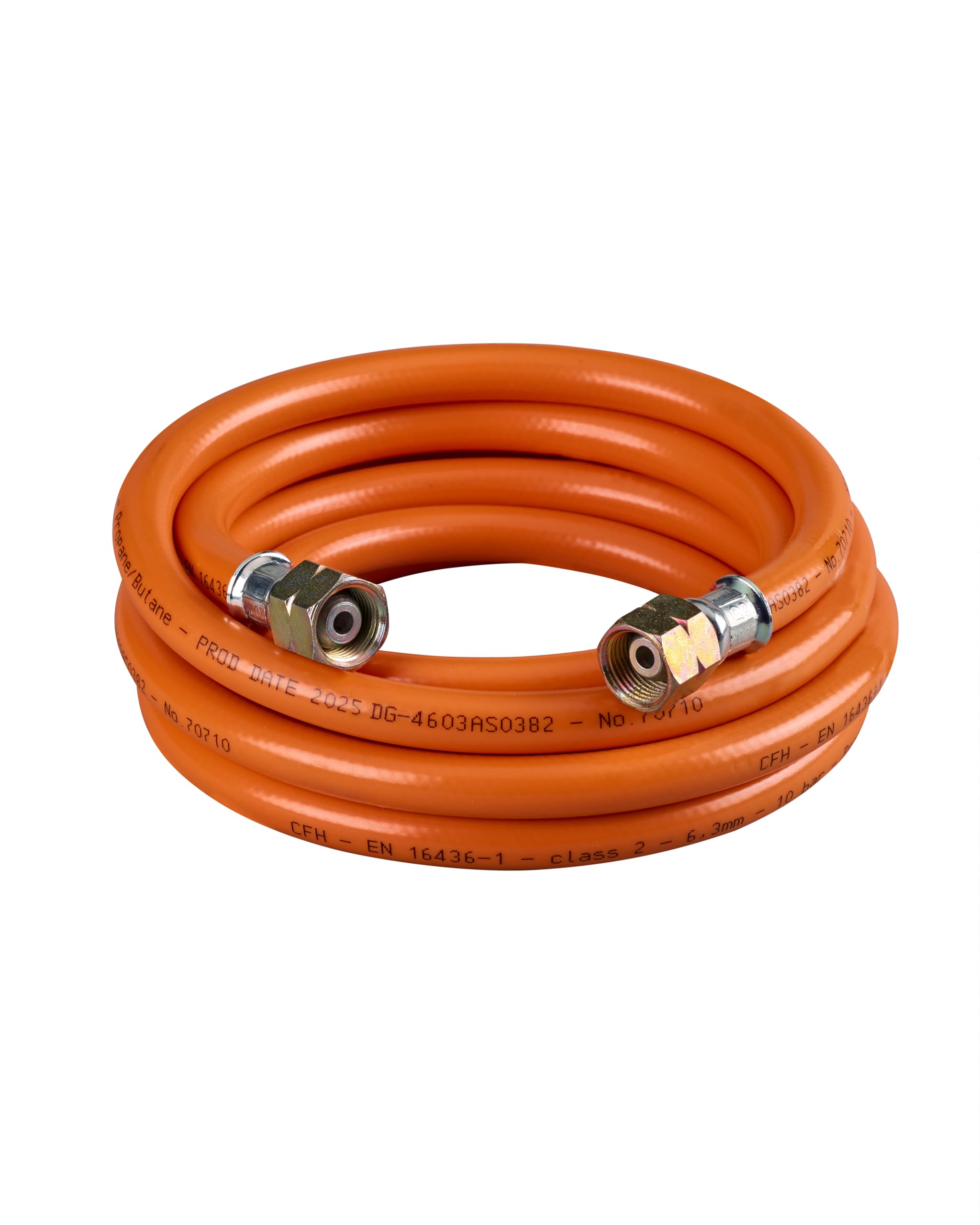 CFH Gasschlauch VS 500 – 5 m, G 3/8" LH, Ersatz- und Verlängerungsschlauch für LPG/Propan/Butan, für Abflamm- oder Gaslötgeräte, DVGW zertifiziert