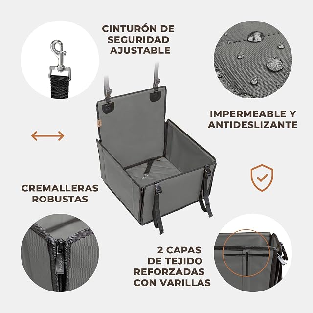 Foto 5 de 8 de WUGLO Asiento de Coche para Perros Pequeños Extra Estable hasta 12 kg