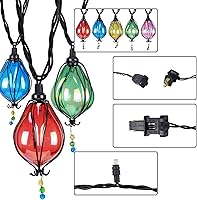 Vista 7 de Vigdur Cadena de luces multicolor para exteriores con 10 focos, impermeable, conectable, luz para interior y exterior, patio, para fiesta, boda