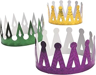 Fun Express Mardi GRAS Crowns - Apparel Accessories - 12 Pieces