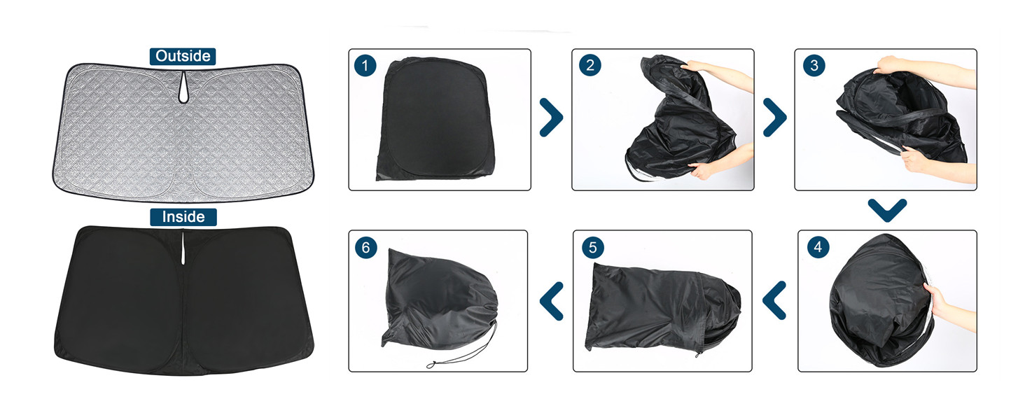 Parasole Auto Per MG HS 2018-2025 - Pieghevole Anti UV E Calore