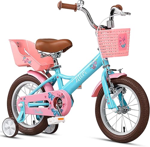 Glerc Sasha - Bicicleta para niñas, de 12 a 20 pulgadas, para niños de 2 a 13 años, estilo retro vintage con asiento de bicicleta para muñecas,