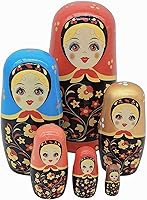 Vista 9 de Konrisa Muñecos anidables de Papá Noel enano Matryoshka - Muñecos de madera rusa para fiestas de cumpleaños, juego de 5