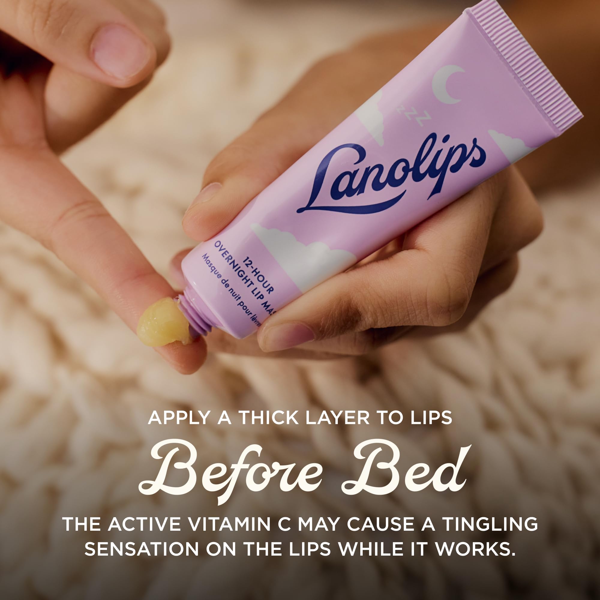 12-Stunden-Übernachtungs-Lippenmaske, reichhaltige Lippen-Feuchtigkeitscreme mit Hyaluronsäure, Vitamin C und Ceramiden, stellt die Lippen wieder her, erweicht und füllt sie auf, während Sie schlafen