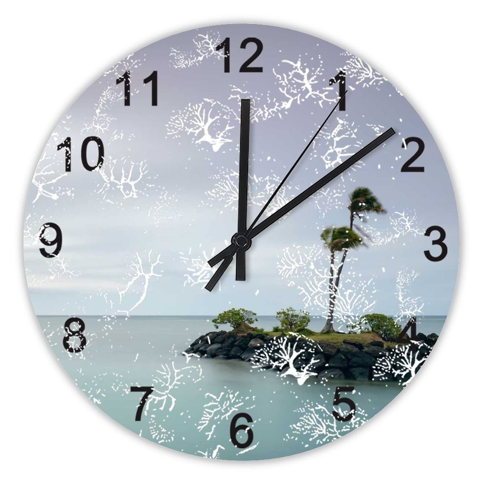 Horloge murale silencieuse 40 cm pour cuisine et bureau Kahala Plage