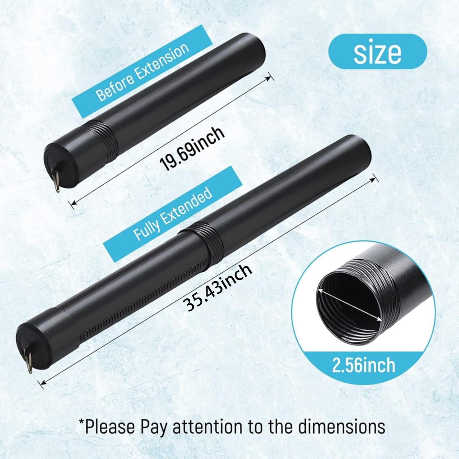 Tubos extensibles para pósteres, impermeable, a prueba de luz, para dibujos, tubo de almacenamiento multiusos para mapas, documentos, escuela, oficina