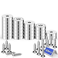 Vista 15 de LOVIMAG Imanes de neodimio de 20 libras, paquete de 6 imanes de tierras raras con tornillos a juego, para puertas de cocina, sala de herramientas