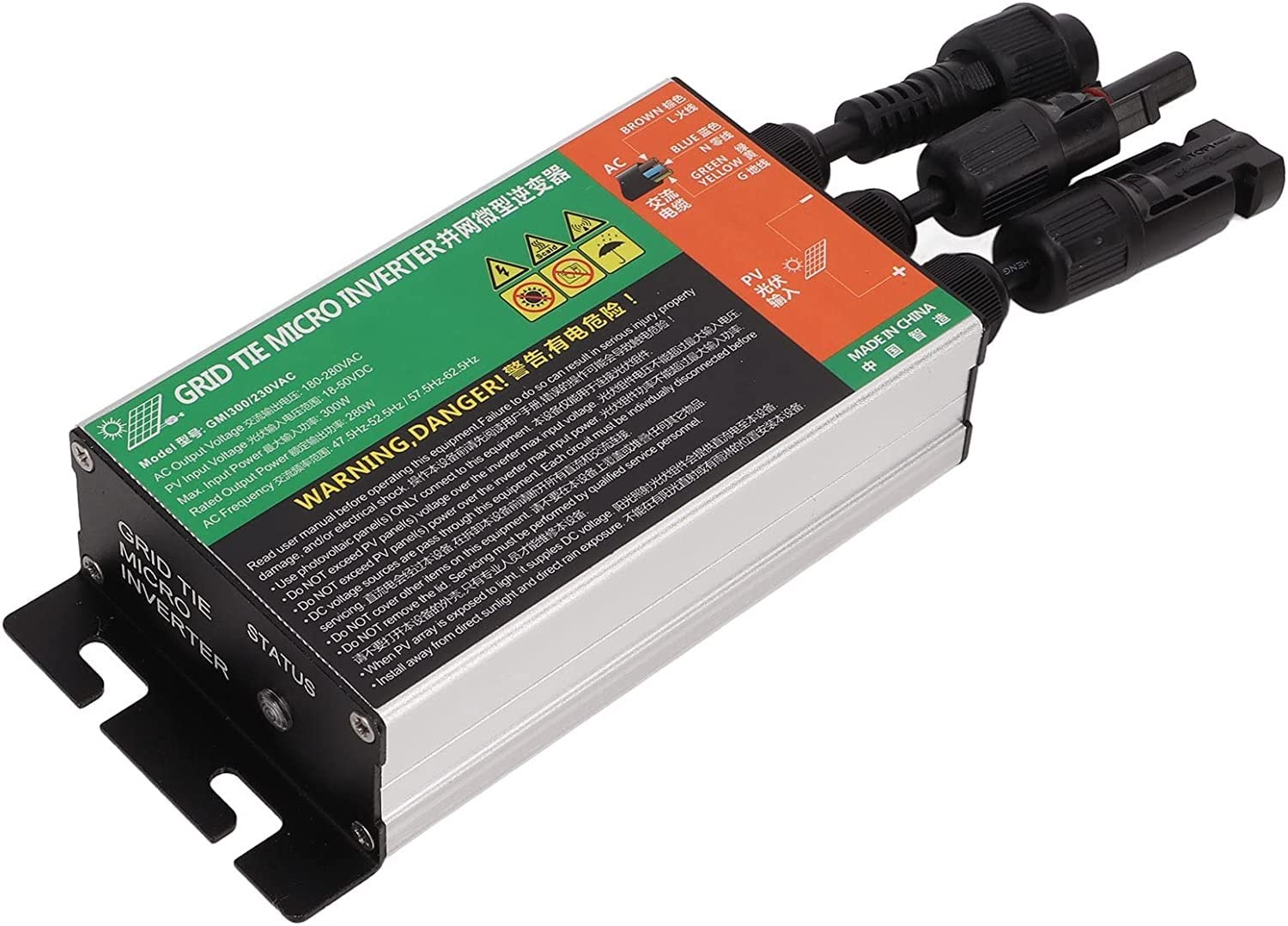 Micro Onduleur Solaire 300 W 230 V Étanche MPPT Grid Tie Micro Onduleur Sinusoïdal pour Petits Systèmes Solaires