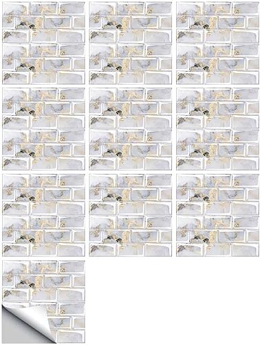 10 azulejos autoadhesivos en 3D para despegar y pegar, azulejos de pared autoadhesivos 3D para baño, cocina, bordes de azulejos de pared