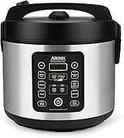 Aroma Housewares ARC-1120SBL SmartCarb Rice Cooker Multicooker: 20-Cup Cooked, Carb-Reducing Stainless Steel Pot, Steamer & Slow Cooker, Black