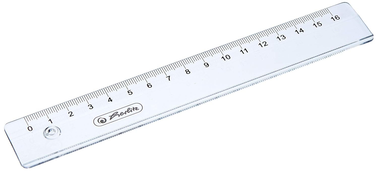 Linijka plastikowa, 16 cm, Przezroczysta, Szkolna