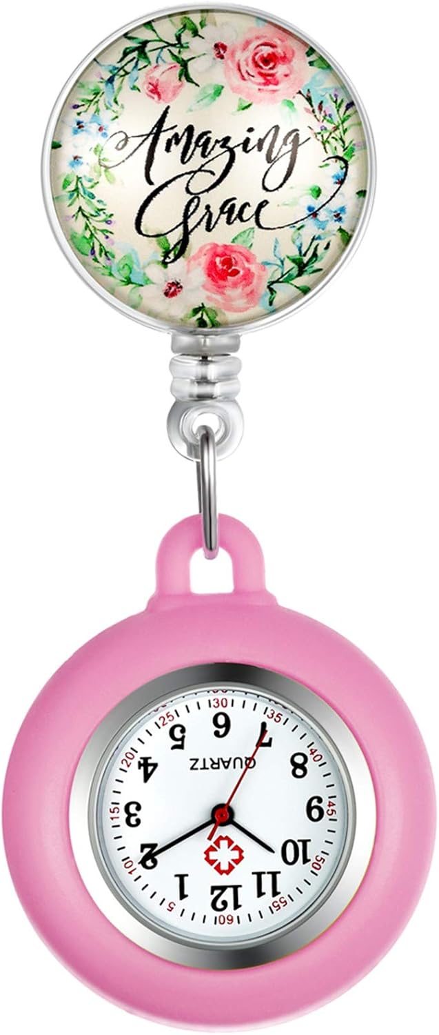 Orologio Da Infermiera Retrattile Avaner - In Silicone, Con Clip, 39 Design | Per Medici E Infermieri