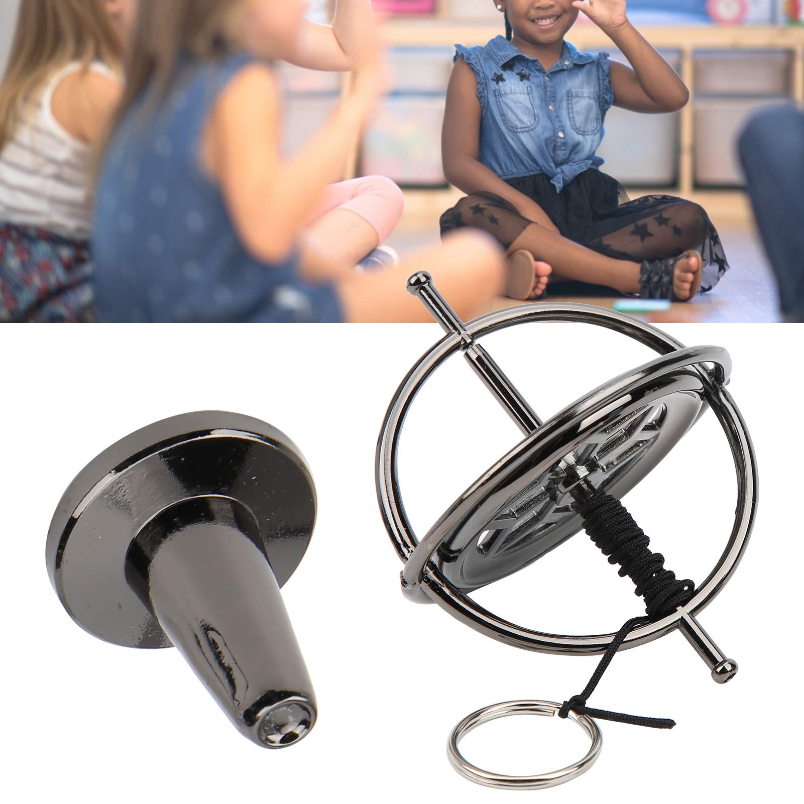 Metal Top, Compact Zine Alloy Gyroscope Stress Relief Fingertip Anti‑Gravity Decompression Toy