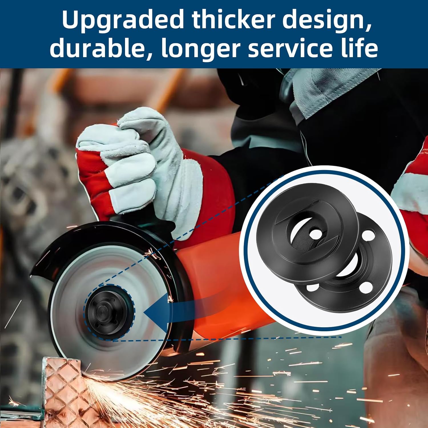7PCS IALTMEI Angle Grinder Nut ＆ Angle Grinder Wrench Set， Premium 5/8-11 Flange Metal Lock Nut, Compatible with Dewalt, Milwaukee, Makita1, Metabo, Bosch, Ryobi, Black Decker 4.5" 5" Grinder Parts