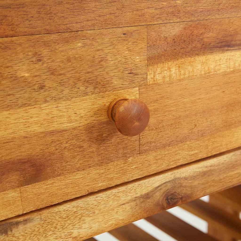 Szafka ogrodowa z litego drewna akacjowego, 78 x 36,5 x 78 cm, z szufladami i półkami, na taras i balkon, praktyczna przestrzeń do przechowywania i trwałe przechowywanie