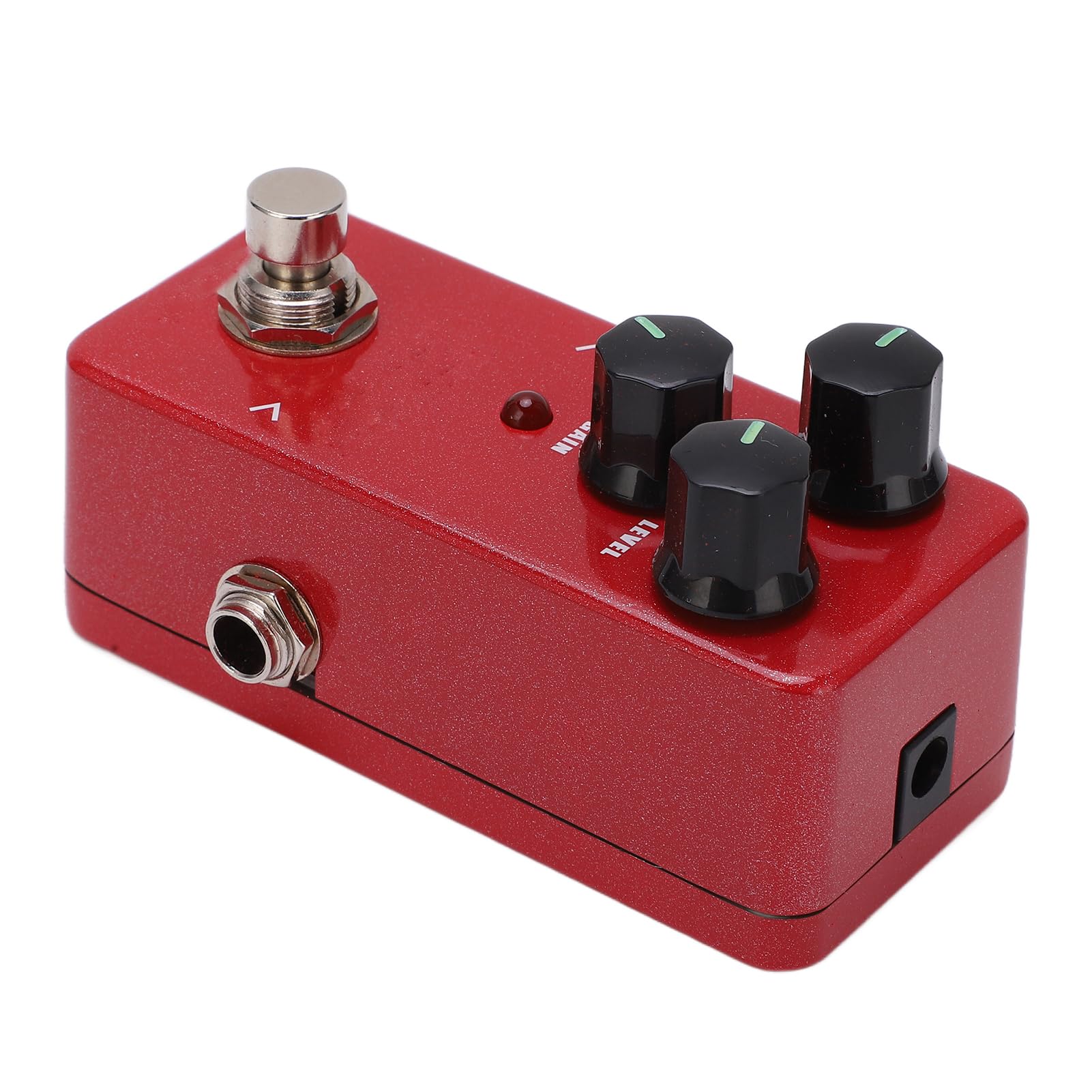 Pedale di Distorsione Rosso Mini Effetto Compatto Ad Alto Guadagno per Musicisti Heavy Metal Pedale per Chitarra in Metallo Dimensioni 2,01x3,70x2,09 Pollici