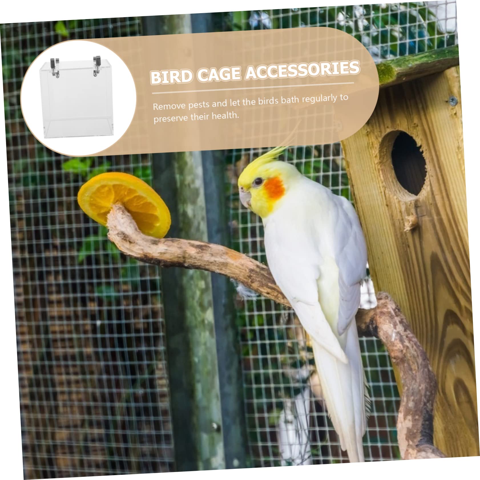 Vogelbadewanne aus Acryl, Vogeldusche, Transparente Kasten für Papageien