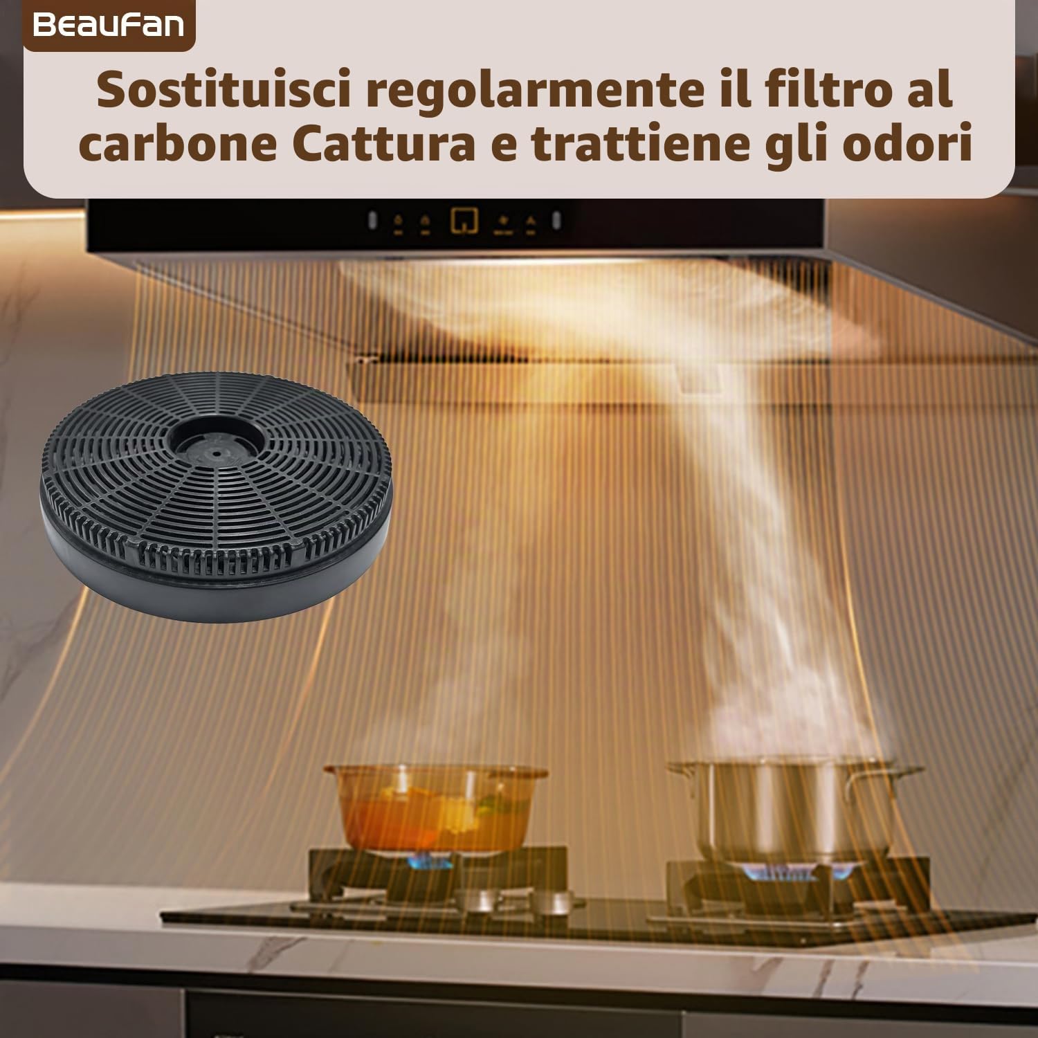 4 filtri ai carboni attivi CF03 compatibili con cappa aspirante COMFEE: CHW 7.6M77A3, CHW 7.9M77A3, ANGJ64B-60, BIHT01SS-52, 60GLAV33A++, 90TSHM77A++, compatibile con Respekta MIZ4000