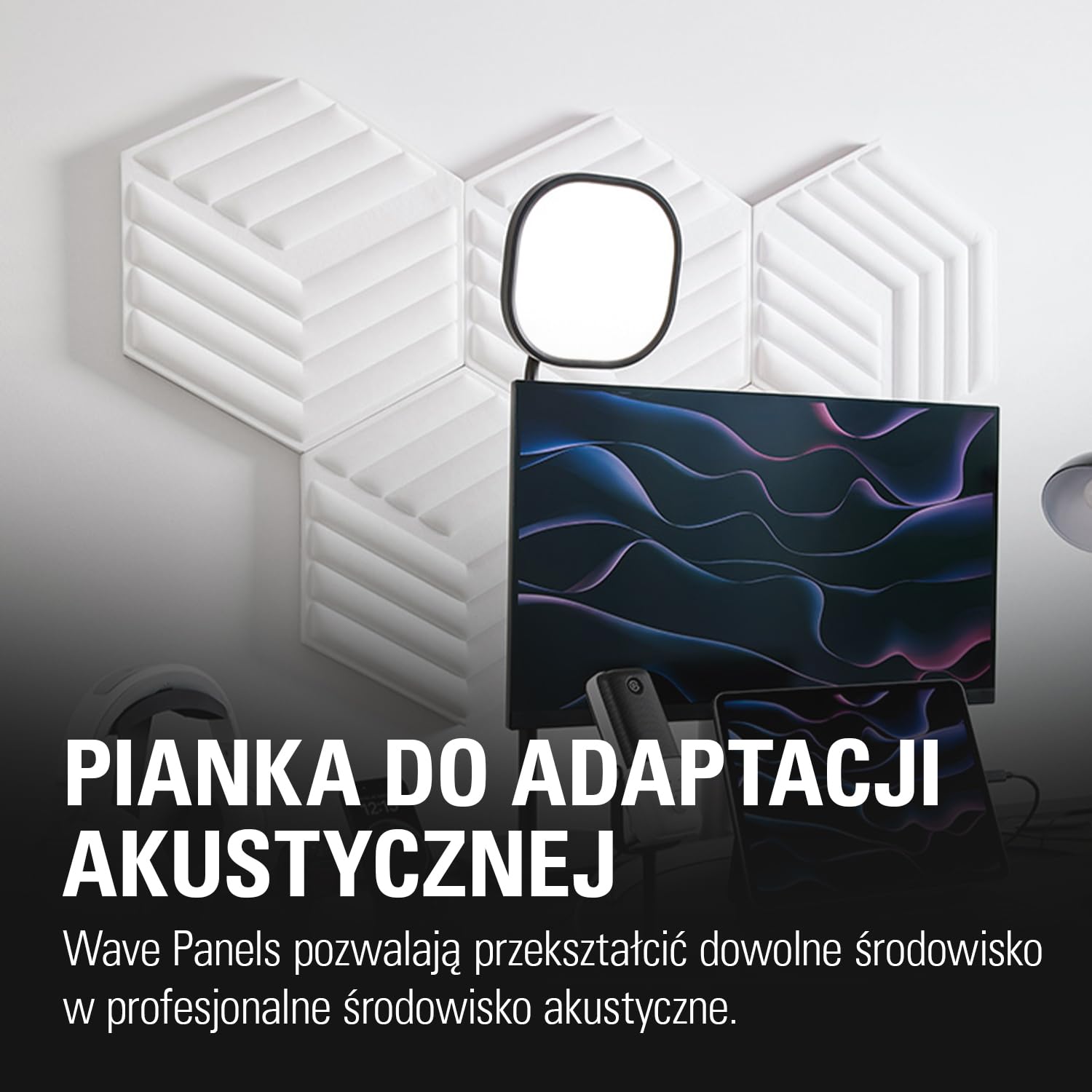 Elgato Wave Panels MK.2 White, zestaw startowy | 6 paneli akustycznych, pianka o podwójnej gęstości, ramki EasyClick, modułowa konstrukcja, łatwy montaż