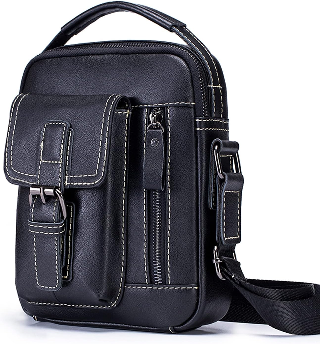 Leather Business Messenger Bag Shoulder Handbag For Men Travel