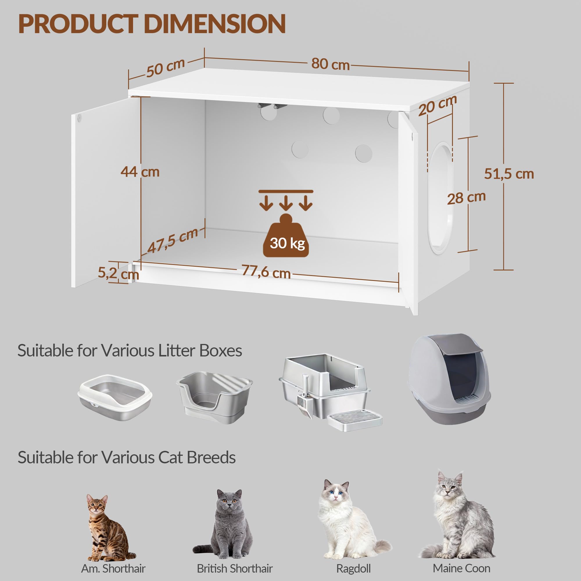 Fobyfurny Kattenbak kast grotten en huizen, FPCB201PW1