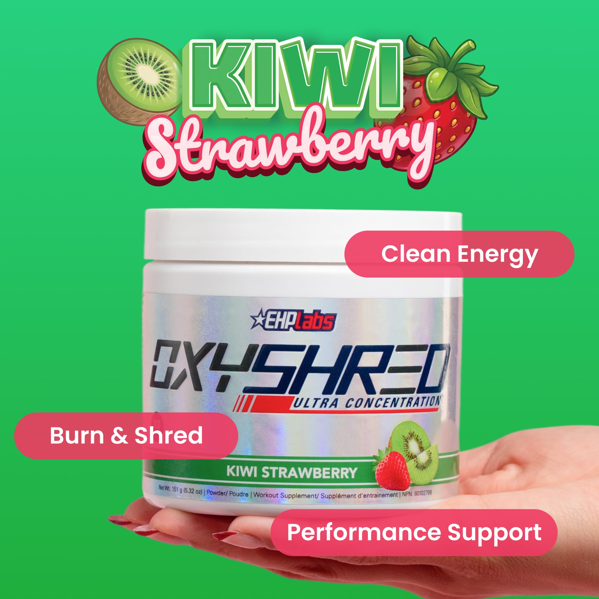 EHP Labs OxyShred Pre Workout Powder - Kiwi Strawberry, 33 Servings — Amazon image 3