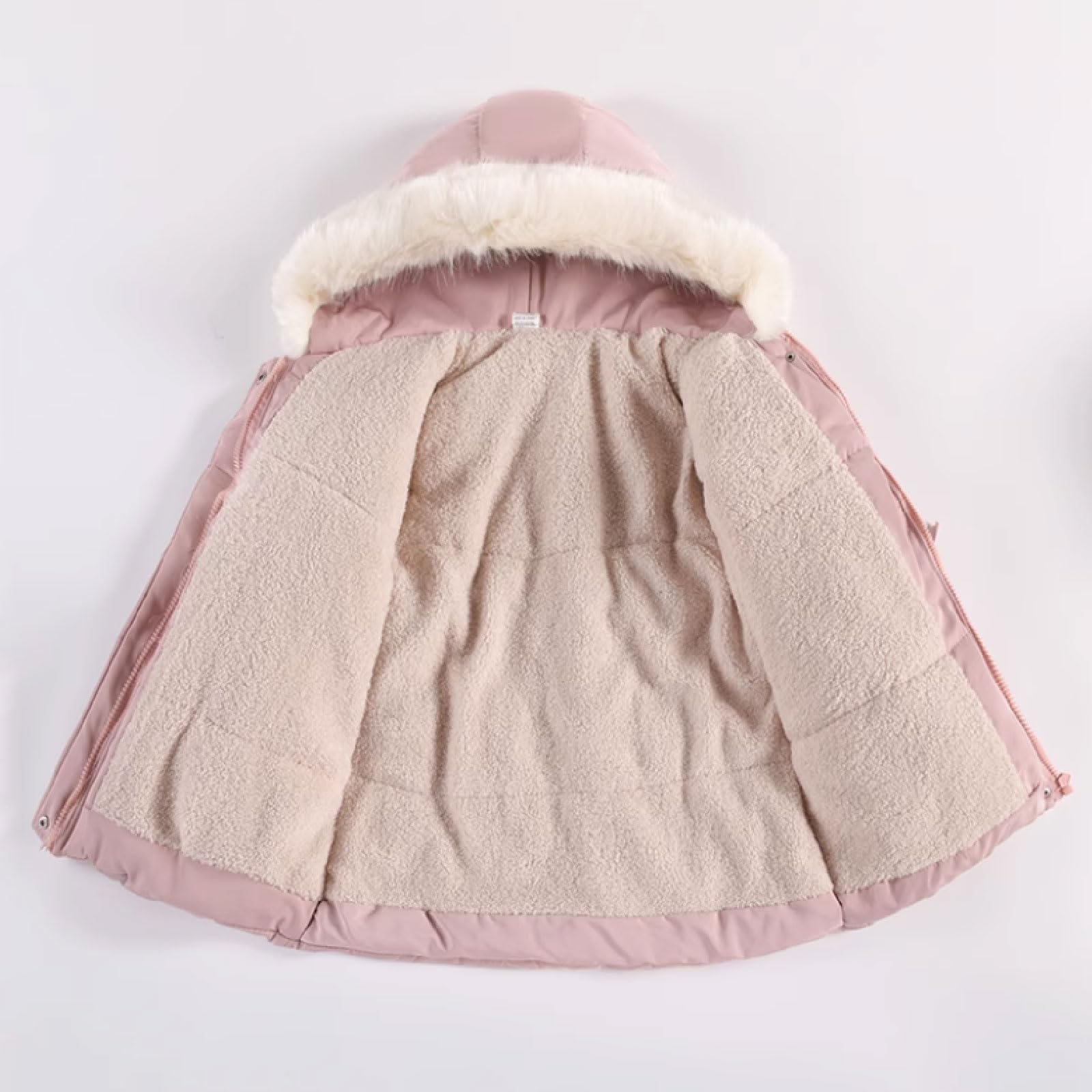 Piumino Invernale per Bambina per Bambini Cappotto Invernale Caldo Spesso a Maniche Lunghe Imbottito in Pile con Cappuccio Cappotto Imbottito Antivento Capispalla