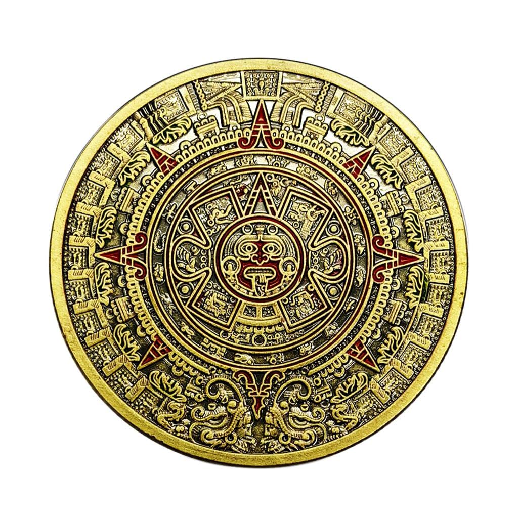 ATORSE® 1Pc Mayan Qilong Green Bronze Coin Pyramid Lucky Commemorative Medallion-image-4