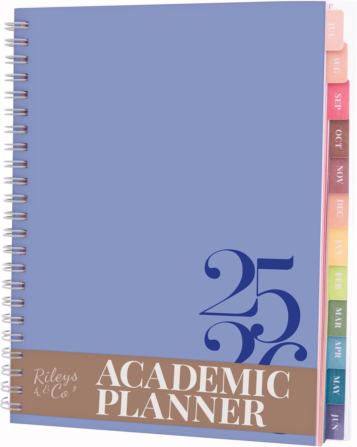 Product image of Rileys Academic Planner 2025-2026, Daily, Weekly & Monthly Planner, July 2025 - June 2026, Student Notes Pages, Twin-Wire Binding, Weekly Agenda for School & Work (8 x 6-Inches, Blue, Classic)