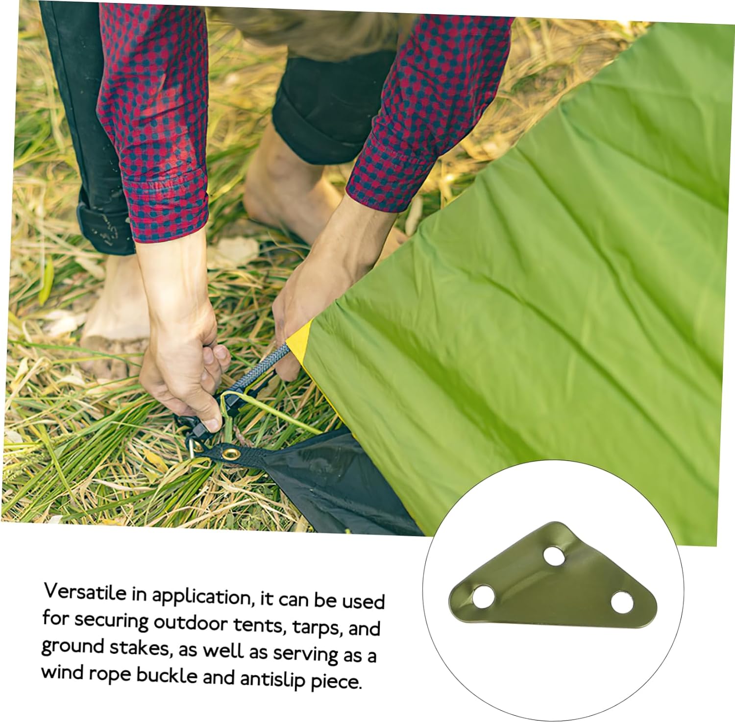 Kisangel 20pcs Aluminum Alloy Tent Rope Tensioner Wind Buckle Camping Canopy Guyline Cord Adjuster Tent Accessories for Outdoor