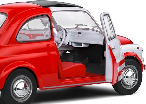Miniatura 9 de MODELLINO en Scala COMPATIBILE CON Fiat 500 Abarth Robe DI Kappa 1965 Blanco/ROJO 1:18 SOLIDO SL1801408
