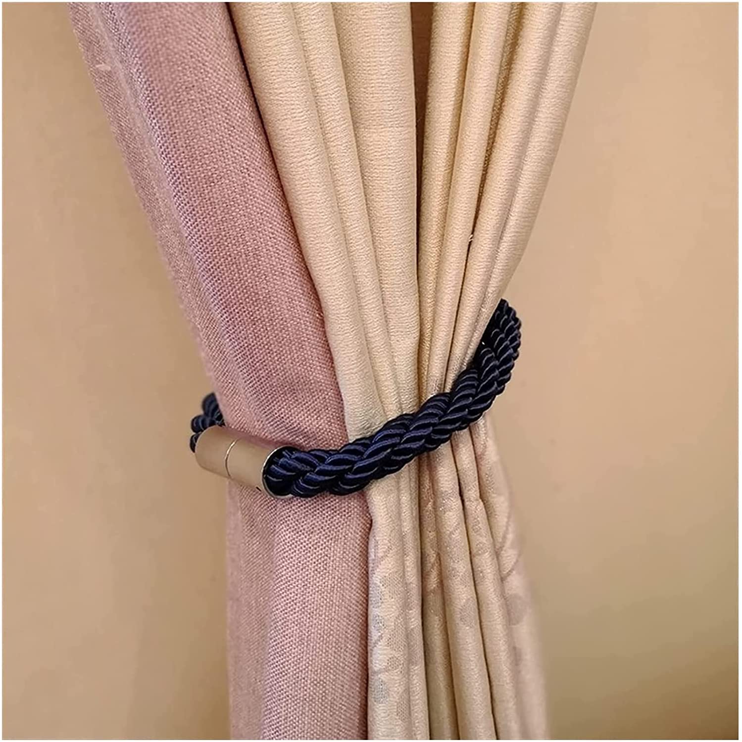2PCS Sangle de Rideau Accessoires Décoratifs Sangle de Fenêtre Porte-Boucle Embrasse de Rideau Magnétique Creative Simple Décoration de la Maison (Couleur : B) (B)