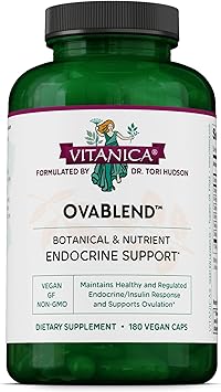 Vitanica Ovablend ، دعم توازن الهرمونات ، نباتي ، 180 كبسولة