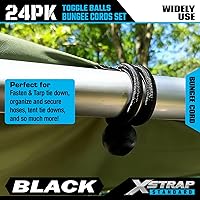 Vista 6 de XSTRAP STANDARD 24 cuerdas elásticas de bolas de varios tamaños con cuerda elástica para toldo, lona, correas, tienda de campaña y alambres, 6, 9
