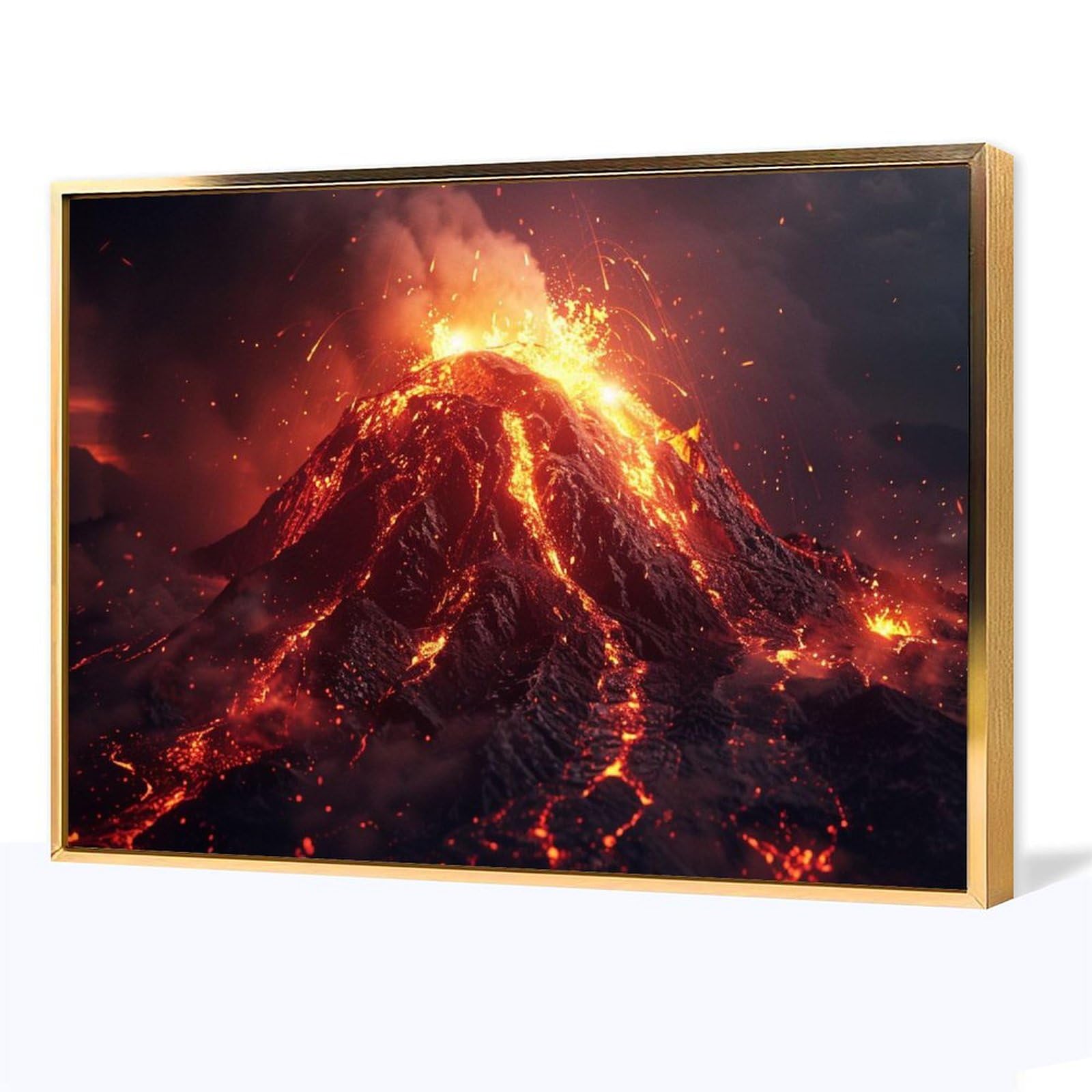 Amazon.co.jp: 絵画 火山噴火の風景 アートパネル ポスター 雄大な自然