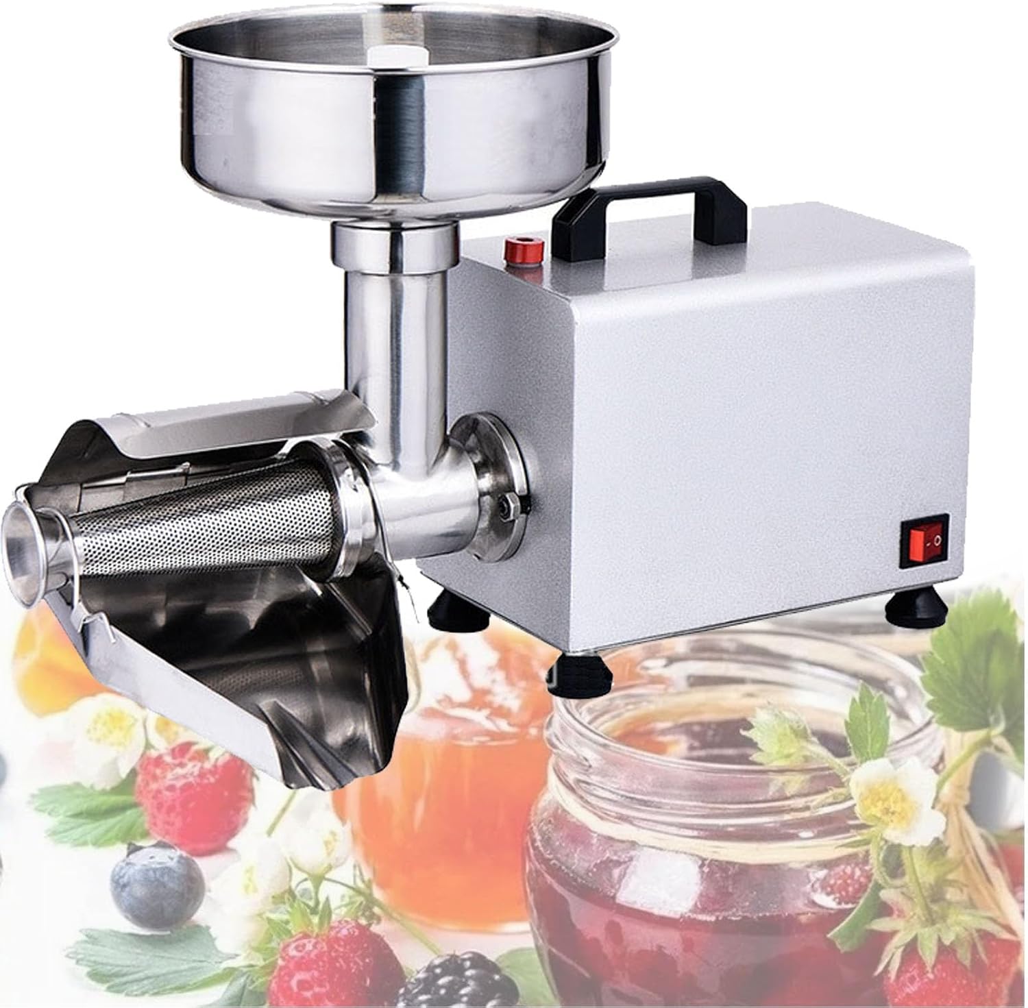 Electric Tomato Strainer Machine, 450W Sauce Maker, 110V Commercial Grade Mill, Jam Juice, 304 Stainless Steel Press, Grinder, Built to Last, for Kitchen Food Processing